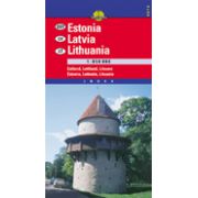 Hartă rutieră Estonia,Litvania,Letonia