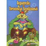 Iepurele  si broasca testoasa. Carte de citit si colorat