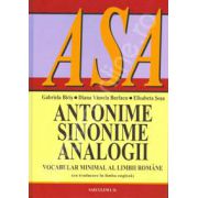 ANTONIME, SINONIME, ANALOGII. Vocabular minimal al limbii romane (cu traducere in limba engleza)