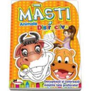 Masti - Animale distractive. Decupeaza si coloreaza mastile tale preferate