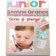 Semne si grafice. Pregatire pentru scriere. Scrie si sterge - Colectia Junior 3-5 ani