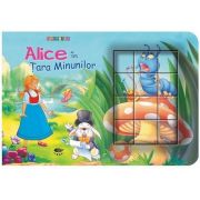 Alice in Tara Minunilor. Cubopuzzle - Carte si 12 cuburi