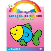 Animalele 1. Peste. Lipeste, coloreaza si invata - Varsta recomandata 3-6 ani