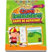 Jocuri pentru copii inteligenti, 4 ani. Carte de activitati - Uneste punctele, gaseste diferentele, alege perechile potrivite, cuvinte incrucisate, labirinturi