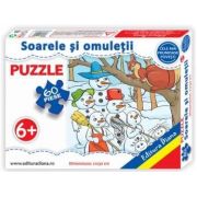 Puzzle - Soarele si omuletii de zapada - Contine 60 piese