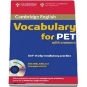 Cambridge Vocabulary for PET Student Book with Answers and Audio CD - Sue Ireland