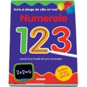 Scrie si sterge de cate ori vrei! Numerele 123. Joaca-te si invata sa scrii numerele! - Varsta recomandata 5 ani +