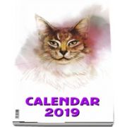 Calendar de perete cu spira 2019 - Imagini cu Pisici