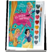Disney. Printese. Sa pictam impreuna! Carte de colorat cu pensula si acuarele