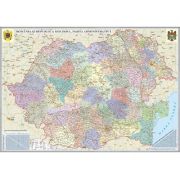 Romania si Republica Moldova.Harta administrativa, fara sipci (1400x1000mm)