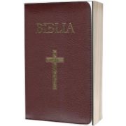 Biblia foarte mica, 043, coperta piele, grena, cu cruce, margini aurii, repertoar, fermoar