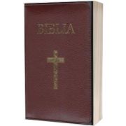 Biblia foarte mica, 043, coperta piele, grena, cu cruce, margini aurii, repertoar
