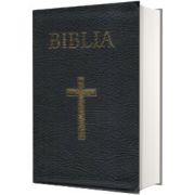 Biblia foarte mica, 043, coperta piele, neagra, cu cruce, margini aurii, repertoar