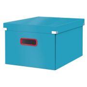 Cutie depozitare albatru Cosy Click & Store, carton laminat, pliabila, cu capac si maner, 28x20x37 cm,
