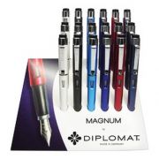 Set 18 stilouri Diplomat Magnum, cu penita M, din otel inoxidabil (18 stilouri - 3 x 6 culori)