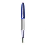 Stilou Diplomat Aero, cu penita M, aurita 14kt. - blue silver - limited edition