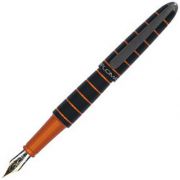 Stilou Diplomat Elox ring, cu penita M, aurita 14kt. - black/orange