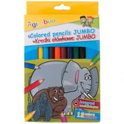 Creioane colorate, 12 culori/cutie, GIMBOO Jumbo