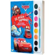 Disney. Masini. Sa pictam impreuna! Carte de colorat cu pensula si acuarele.