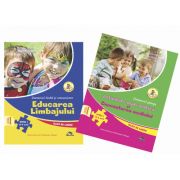Set de 2 caiete pentru gradinita NIVEL (4-5 ani). Activitate matematica si cunoasterea mediului si Educarea limbajului. Editia 2022