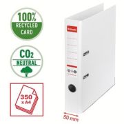 Biblioraft Esselte No.1 Power Recycled, carton CO2 neutru, 100% reciclat, FSC, A4, 50 mm, alb