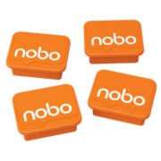 Magneti pentru table NOBO, 18x22 mm, sustin 4 coli, 4 buc/set, portocaliu