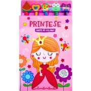 Carte de colorat cu 5 creioane. Printese