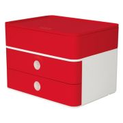 Suport cu 2 sertare si cutie ustensile HAN Allison Smart Box Plus - rosu cherry