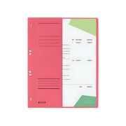 Dosar cu sina Leitz 1/2, carton, A4, cu capse, 170 coli, rosu