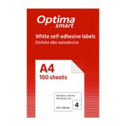 Etichete albe autoadezive 4/A4, 105 x 148.5 mm, 100 coli/top, Optima Smart