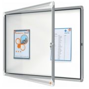 Avizier Premium Plus, interior, otel emailat, 8x A4, cu usa si cheie, magnetic, alb