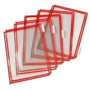 Buzunare prezentare pentru display, A4, (10 buc/set), rama metalica, DJOIS - rosu