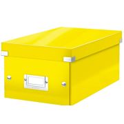 Cutie depozitare WOW Click & Store, carton laminat, pliabila, cu capac, 20x14x35 cm, galben