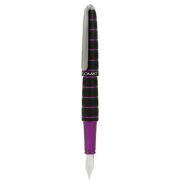 Stilou Elox Ring, cu penita M, din otel inoxidabil - black purple