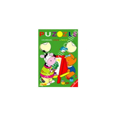 Puzzle - Coloreaza, lipeste si invata. Cercul