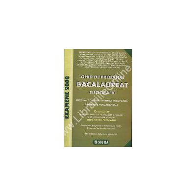 Ghid de pregatire. Bacalaureat la Geografie 2008