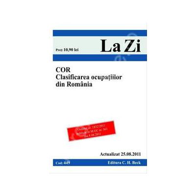 C.O.R. Clasificarea ocupatiilor din Romania