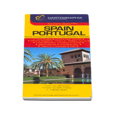 Harta rutiera Spania si Portugalia - Scara: 1: 1500000
