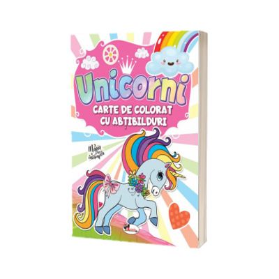Unicorni, carte de colorat cu abtibilduri