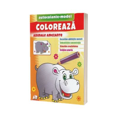 Coloreaza animale amuzante. Autocolante model