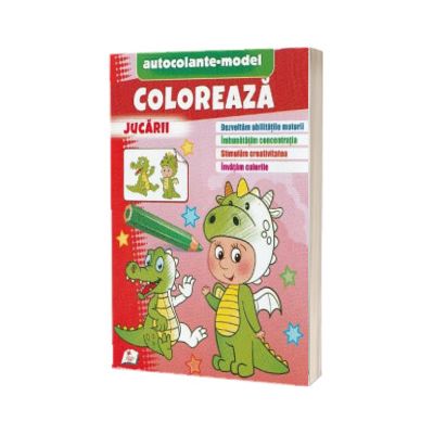 Coloreaza jucarii. Autocolante model