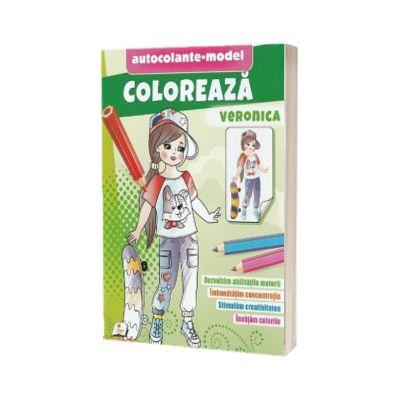 Coloreaza Veronica. Autocolante model