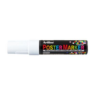 Marker pentru poster ARTLINE, corp plastic, varf tesit 12mm - alb