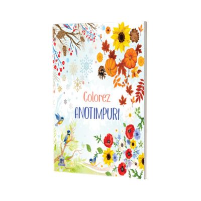 Colorez anotimpuri - carte de colorat + 12 creioane colorate