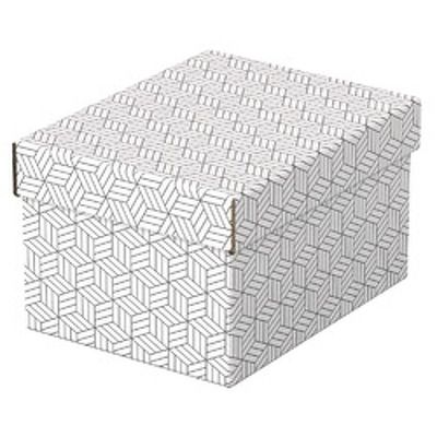 Cutie depozitare Esselte Recycled, carton, 100% reciclat, FSC, 25x20x15 cm, cu capac, 3 buc/set, alb