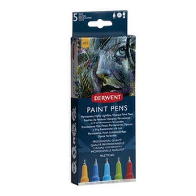 Liner Derwent Professional, 0.5 mm, pentru suprafete multiple, 5 buc/set, culori mate, varianta 2