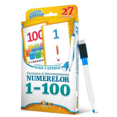Scrie si sterge. 27 de cartonase. Formarea si descompunerea numerelor