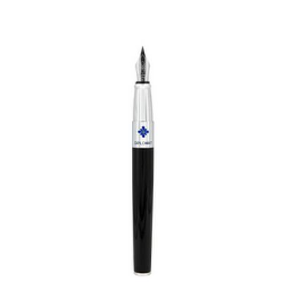 Stilou DIPLOMAT CLR, cu penita B, din otel inoxidabil - black lacquer