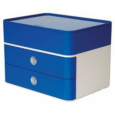 Suport cu 2 sertare si cutie ustensile HAN Allison Smart Box Plus - albastru royal