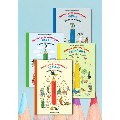 Pachet carti de colorat Hoinari prin anotimpuri - 4 volume